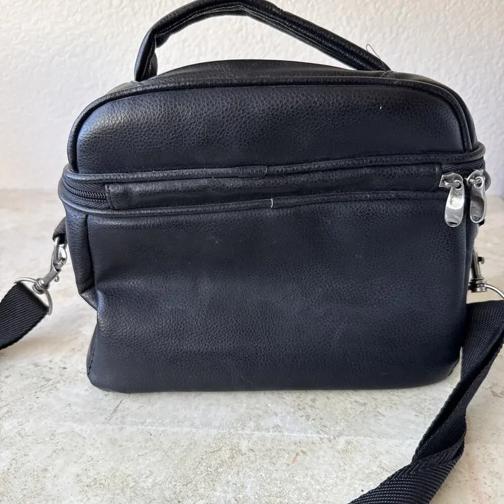 ICON Faux Leather Camera Bag Detachable Adjustable Shoulder Strap Storage Divide